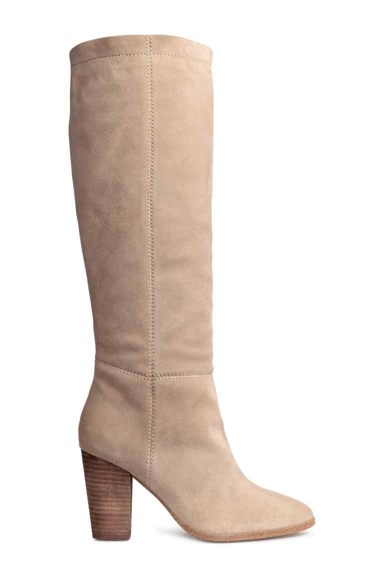 Suede knee-high boots